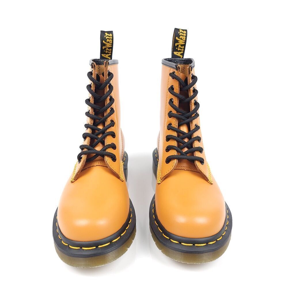 RARE Dr. Martens 1460 Fall Pumpkin Orange Combat Lace Up Boots Halloween Grunge - Picture 4 of 10